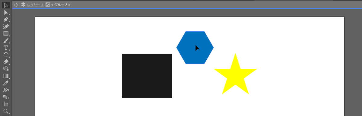 選択ツールを使ったダブルクリックによる編集モード