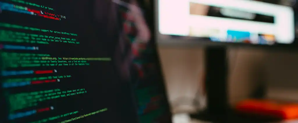 プログラムが表示されているパソコン